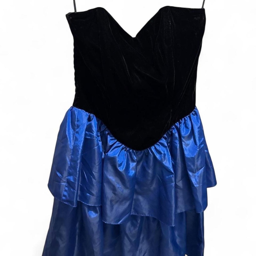 VTG 80s Whimsigoth Strapless Retro Prom Party Dress Raul Blanco Size 8